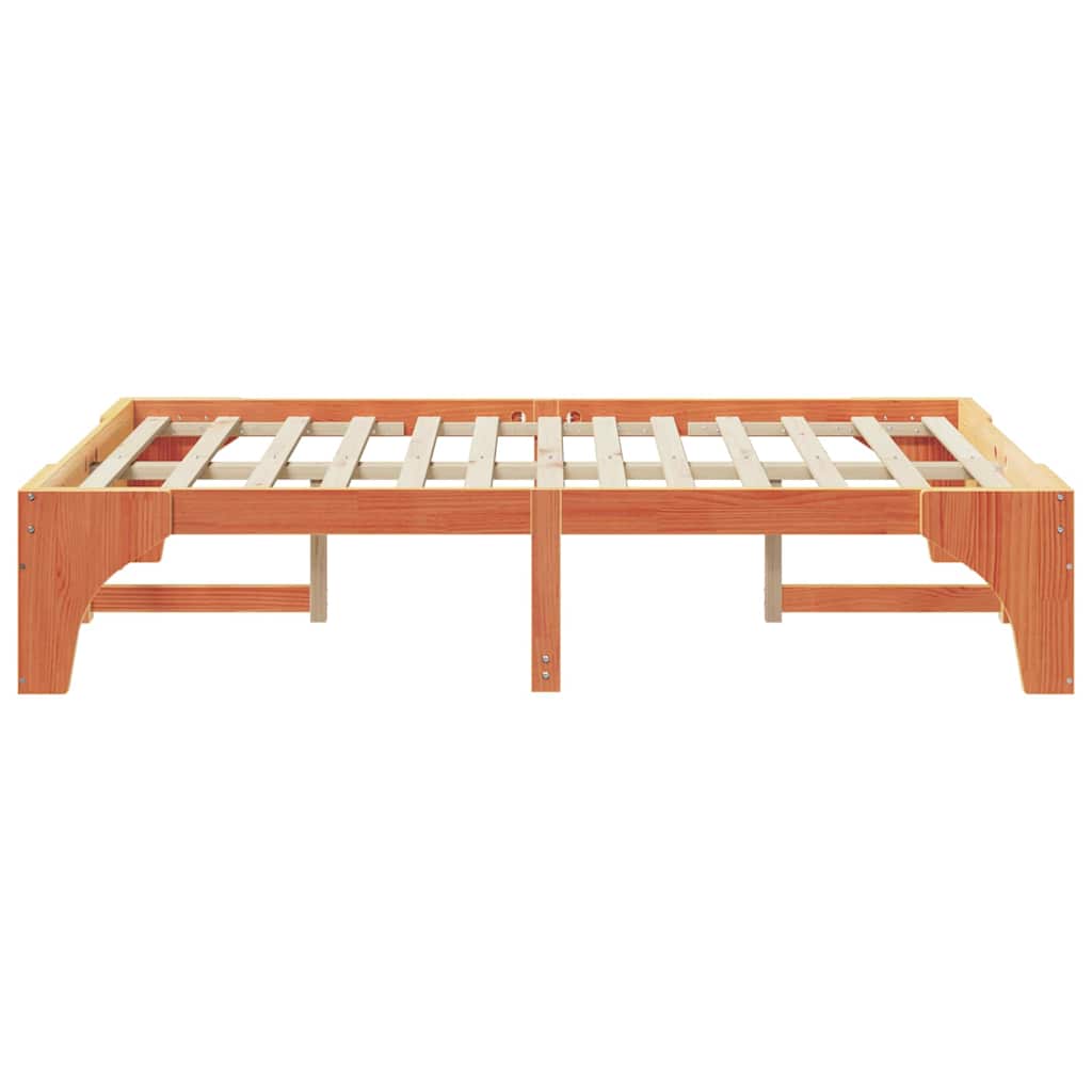 Bodenbettgestell Braun 120 x 190 cm Massivholz Kiefer